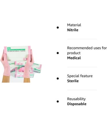 Nitrile Gloves Box of 100 M Pink - High-Quality Disposable Gloves - Buy Online on GoSupps.com