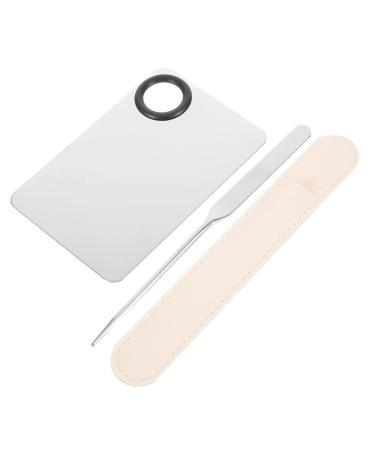 minkissy 1 Set Liquid Foundation Palette Palette for Makeup Manicure Tools Foundation Spatula Korean Makeup Palettes Foundation Mixing Spatula Nail Art Tray Cosmetic Stainless Steel
