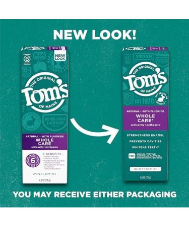 Buy Wintermint Whole Care Natural Toothpaste 4oz - Fresh Breath Enamel Strength Anticavity with Moofin Nose Cleaning Brush - Gluten Free - Pack of 1 Shipping Internationally - Buy Online on GoSupps.com