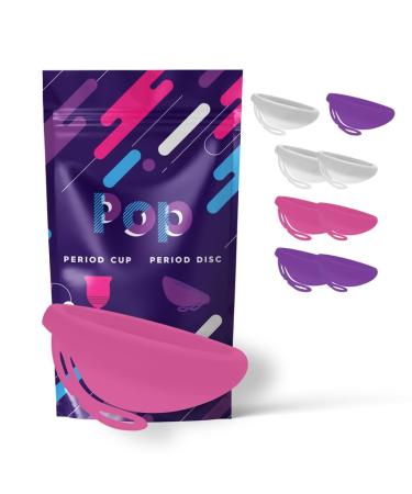 Pop Menstrual Disc | Reusable Period Disc | Medical-Grade Silicone | Tampon Pad and Cup Alternative | Capacity of 6 Super Tampons (Small Pink)