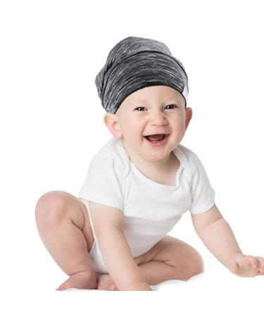 Greatremy Beanie Kids Silky Satin Lined Hair Bonnet Sleep Cap-Adjustable Elastic Band Slouchy Cotton Hat for Baby Girl Boy Infant Toddler Child Sleeping Natural Curly Hair Black White Toddler(0-36Month) Toddler Black + White