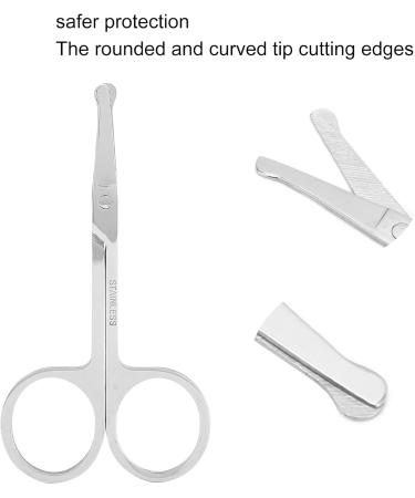 YOUTHINK Rounded Curved Nose Hair Scissors - Stainless Steel Grooming Tool for Nose Eyebrows and Moustache Care - Clean Beauty Essentials for Men - Buy Online on GoSupps.com