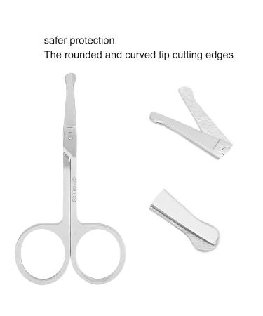 Professional Nose Hair Scissors - Stainless Steel Round Safety Tip Grooming Scissors for Men | Moustache Beard Eyebrow Trimmer - Buy Online on GoSupps.com
