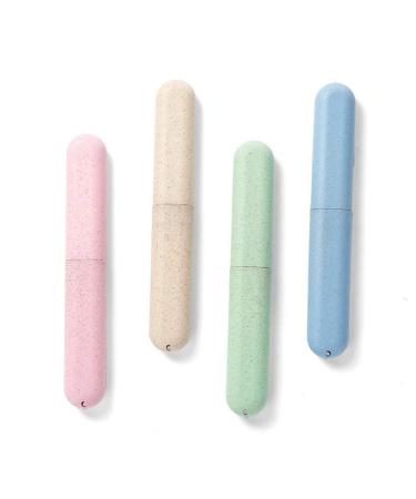 Toothbrush case for storing toothbrushes 4-part for toothbrushes from wheat straw environmentally friendly for school camping travel