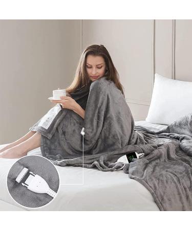 Thermal Heating Blanket 150x180cm | Electric Blanket with 6 Temperature Levels & 4 Timer Functions | Automatic Switch-Off | Washable Flanel for Home & Office - Buy Online on GoSupps.com
