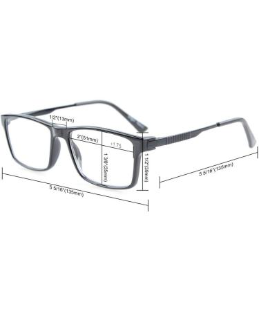 Eyekeper Noline Bifocal Progressive Multifocus Glasses - +1.75 Gray Frame Blue Light Blocking Bernstein Tested - Buy Online on GoSupps.com