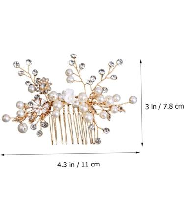 FRCOLOR Pearl Comb Gold Headpiece Hair Combs for Wedding Bridal Headdress Prom Tiara Girl Hair Accessories Pearl Hair Clips Bride Wedding Hair Comb Bridal Headpieces for Wedding Alloy - Buy Online on GoSupps.com