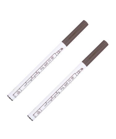 ULTECHNOVO 2 pi ces Crayon Sourcils Liquide Marron Micro-fourchette Pointe Fine Longue Tenue pour Maquillage Naturel