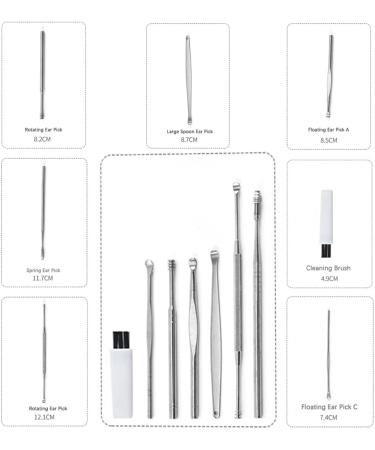 Stainless Steel Ear Wax Removal Kit - 7 Piece Set with Storage Box | Ear Pick & Earwax Removal Tool Set for Children & Adults - Buy Online on GoSupps.com