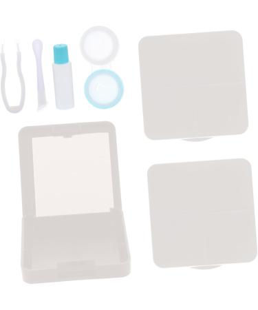 Partykindom Contact Lens Case Set - 9-Sentence Storage Kit with Suction Holder Perfect for Travel & Halloween - 3 White Containers 6.5x6.5x2cm - Buy Online on GoSupps.com