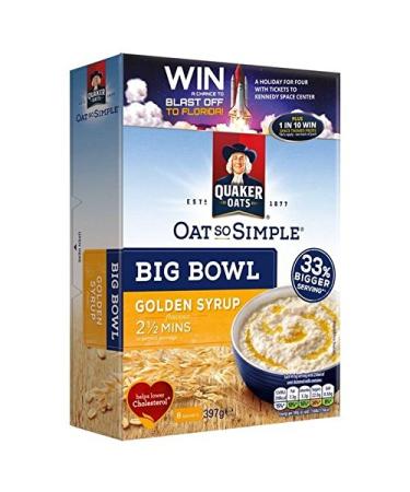 Oat So Simple Big Bowl Golden Syrup 8 x 49.6g (Pack of 2)