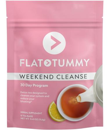 Flat Tummy Weekend Cleanse Tea - 30 Day Program - All Natural Colon Cleanse w/Senna and Dandelion Root Provides Bloating Relief for Women - Detox Cleanse for Digestion Support and Gas Relief Nutritional Supplement