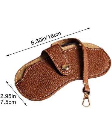Vintage Leather Eyeglasses Case Holder | Portable Slim Sunglasses Pouch | Soft Glasses Bag for Men & Women - Brown - Buy Online on GoSupps.com