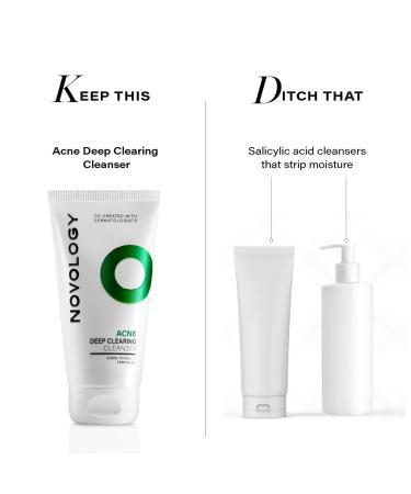 Novol.ogy Acne Deep Clearing Cleanser with Thymol+Terpineol| Face Wash for Acne Whiteheads Blackheads| Gentle Non-Drying Formula Suitable for Sensitive skin| 150ml - Buy Online on GoSupps.com