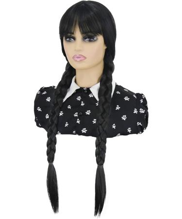 Women Scary Daughter Wig Great for Addams Halloween Costume | Wednesday Scary Family Wig | Halloween Black Wigs for Women Cosplay - Buy Online on GoSupps.com