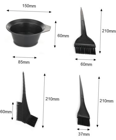 MAGICLULU 4 Sets Hair Coloring Comb Hair Dye Tool Hair Salon Tool Hair Dye Bowl Hair Dye Brush Hair Coloring Bowl Hair Dye Comb - Buy Online on GoSupps.com