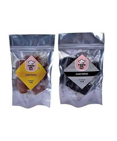 Foodholic Aam papad Premium Khatta-Meetha Aam Papad Slice Bar Combo of Black-Yellow (100 Gm Each)_Packing May Vary