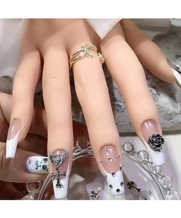 60pcs Metal Silver Cross Nail Charms | 3D Vintage Jewels for DIY Nail Craft | Bulk Decorations Kit - Buy Online on GoSupps.com