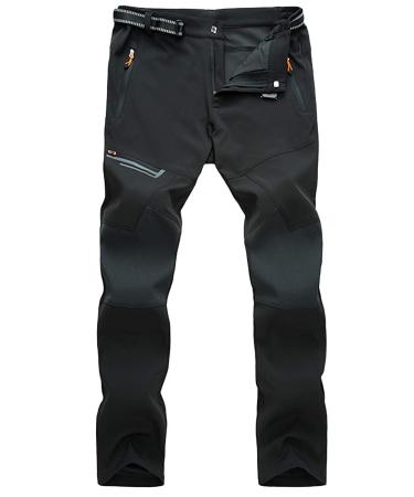 MAGCOMSEN Men's Hiking Pants Quick-Dry Water Resistant Reinforced Knee 4 Zip Pockets Outdoor Work Pants Black 32