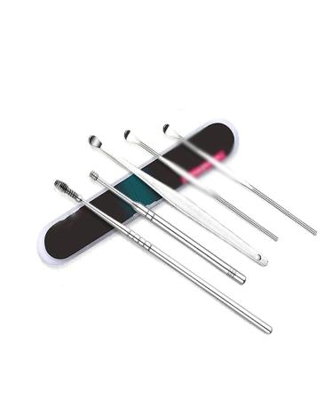 TARVIT Earwax Removal Products Stainless Steel Double Rotary TaoErShao Five Suit Ears Expense Dig Wax Cleaning Tools