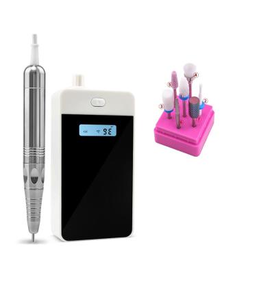 Nail kit Rechargeable Pro Brushless Nail Drill 35000RPM Electric Manicure Nail Drill 36W Pedicure Brushless Motor Charging Nails Tool Nail kit for Beginners with Everything White Gift Pack
