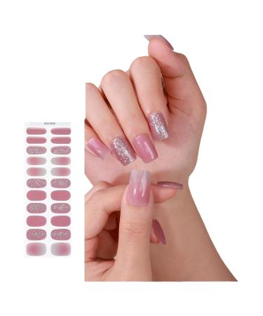 Ruarby 24x French Artificial Nails False Nails Full Cover Nail Tips Rhinestone Press On Nail False Nails DIY Manicures Supplis