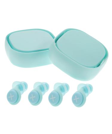 Hemoton 2 Sets Girls' Noise Canceling Earplugs Invisible Ear Plugs Travel Ear Plugs Sound Reducing Ear Plugs Earplugs with Ear Hooks Simple Sleeping Snoring Ear Plugs Students Earplugs Sky-blue 1 Count (Pack of 1)