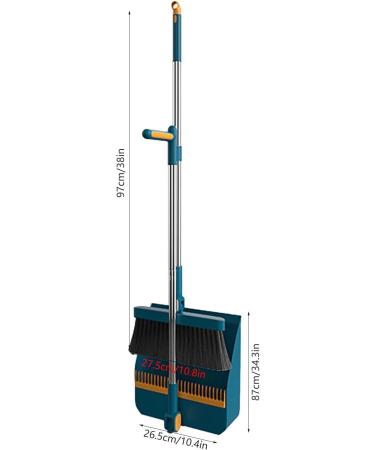 Broom and Dustpan Set House Cleaning Kit Long Handled Dustpan and Brush Heavy Duty Dust Pan Household Dust Pan Combo for Indoor Outdoor Household Cleaning and Sweeping Blue - Buy Online on GoSupps.com
