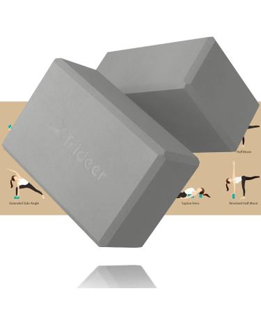 Trideer Yoga Blocks Yoga Blocks 2 Pack Premium EVA Foam Blocks with Free Guide Supportive Lightweight & Odor Resistant Yoga Essentials for Yogi & Yogini Yoga Accessories 9"x6"x3" Gray - Buy Online on GoSupps.com