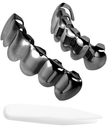 Halloween Tooth Replacement Costume Set - 2 Dental Prostheses Accessories for Adults | Removable Single Tooth Decoration for Cosplay & Punk Style | Black - 5x1cm (2pcs) - Buy Online on GoSupps.com