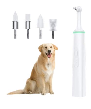 Teeth Stain Plaque Remover Electric Tooth Polisher Tartar Remover for People and Pet Dog IPX6 Waterproof Teeth Cleaning Tools with 4 Polishing Heads