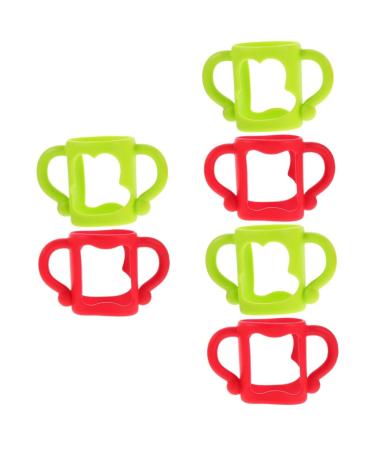 Toyvian 6 Pcs Bottle Handle Bottle Handle Milk Bottle Grips Bottle Handle Bottle Handles Bottle Grip Soft Wide Mouth Child 13.00X7.00X6.50CMx3pcs Assorted Colorx3pcs