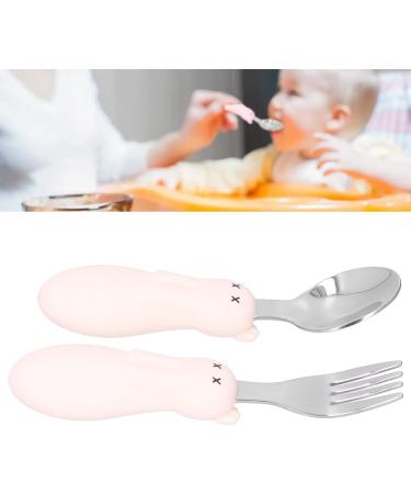 Baby Fork Spoon Fine Workmanship Safe Cute Shape High Temperature Resistant Exquisite Beautiful Toddler Feeding Utensils for Feeding(Off-White) - Buy Online on GoSupps.com