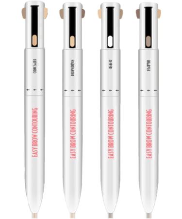 Eyebrow Pen Eyebrow Contour Pen 4 In 1 Makeup Pen Long Lasting Rotate Defining Highlighting Brow Pencil Eyebrow Colours Black Brown 3# Black Brown - Buy Online on GoSupps.com