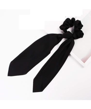 ROWAG Black Silk Scarf Scrunchies for Women - Hair Ribbon Ponytail Holder and Hair Ties - Buy Online on GoSupps.com