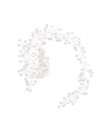 FRCOLOR bridal headpiece kids hair accessories flower hair accessories hair accessories for kids bridal headdress bridal comb bridal hair accessories issue card wedding white bride