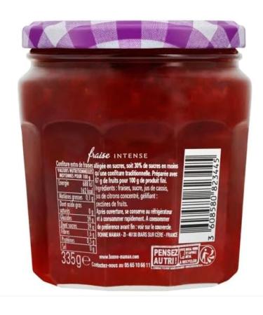 Bonne Maman Strawberry Jam (intense) extra fruity 335g - Pack of 4 - Buy Online on GoSupps.com