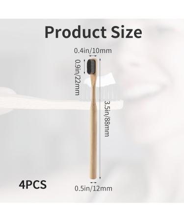 Eco-Friendly Bamboo Toothbrush Set - 4 Sustainable Nano Toothbrushes with 20 000 Soft Bristles - Buy Online on GoSupps.com