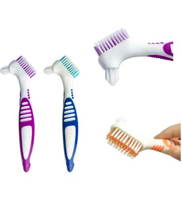 Denture Cleaning Brush Set - Portable False Teeth Care with Soft Bristles (3 Pcs) - Buy Online on GoSupps.com