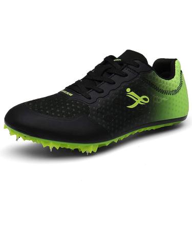 muchflash Track and Field Shoes - Professional Athletic Racing Shoes for Men and Women - Black-Green - Buy Online on GoSupps.com
