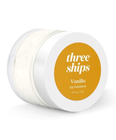 Three Ships Vanilla Lip Exfoliator  Vegan Lip Polish & Moisturizer  As Seen on TV  Soothing, Hydrating & Reviving Natural Lip Scrub for Dry, Damaged Lips, 15g