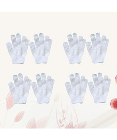 Healifty Peeling Bathroom Gloves - 8pcs White Five-Finger Body Washer & Shower Gloves for Adults & Kids | Practical & Colorful - Buy Online on GoSupps.com