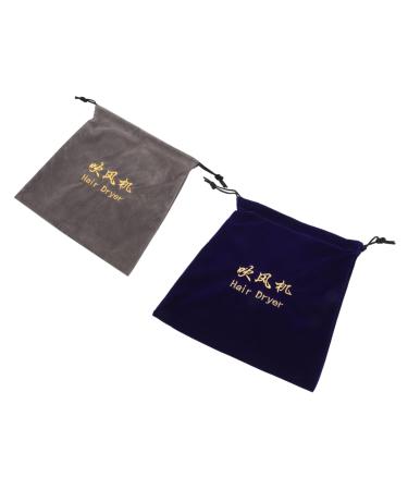 Baluue 4 Pcs Storage Bag Hair Blower Pouch Drawstring Hair Dryer Pouch Hair Blower Bag Mini Flocking Cloth