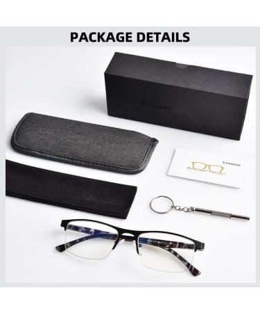 FONHCOO Half-Rim Reading Glasses for Men & Women - Blue Light Filter Visual Aid for Seniors - Stylish & Comfortable 1.0x Magnification - Buy Online on GoSupps.com