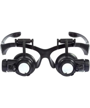 Meichoon LED Head-Mounted Magnifier 10X 15X 20X 25X Optical Lens Glass Double Eyes Magnifying Glasses with LED Light Jeweler Watch Repair Measurement Tools - Buy Online on GoSupps.com