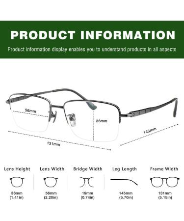 YEIN Blue Light Blocking Glasses - Anti Eye Strain Half Frame Titanium Glasses for Men & Women - Perfect for Phone TV & Gaming - Buy Online on GoSupps.com