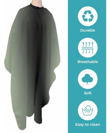 Gradient Green Ombre Barber Cape - Adjustable Hair Cutting Cape for Men Women & Kids | 55x63 Inch Sage Green Salon Gown - Buy Online on GoSupps.com