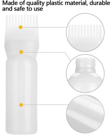 Root Comb Applicator Bottle - 160ml Lightweight Hair Oil Bottle for Scalp Treatment and Coloring Dye - White - Buy Online on GoSupps.com