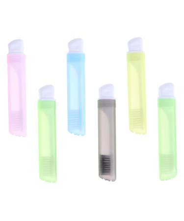 Tovinanna 6 pieces foldable portable toothbrush body care toothbrush foldable travel toothbrush brass toothbrush travel pocket toothbrush foldable travel toothbrush foldable