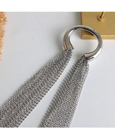 Crystal Long Chain Tassel Hair Clip - Silver | Exaggeration Bling Bling Hairpin for Women & Girls - Buy Online on GoSupps.com